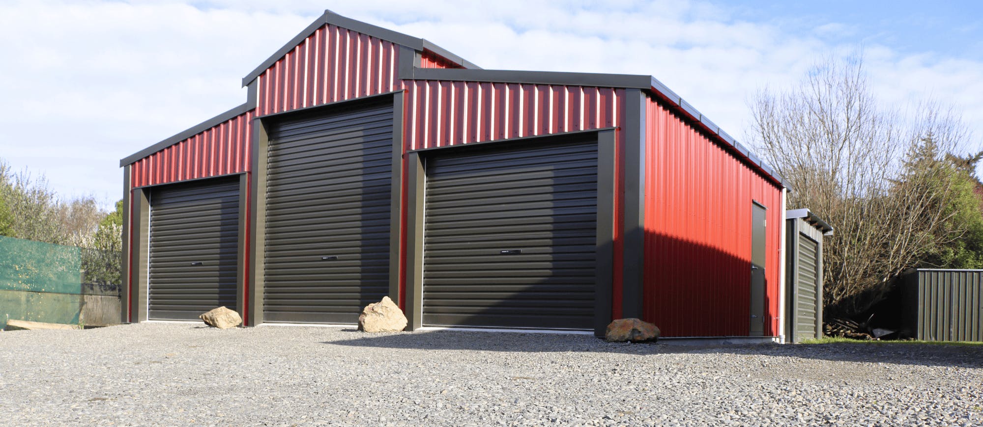 Red and green barn