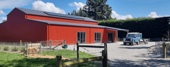 Scoria red barn - Wide Span Sheds
