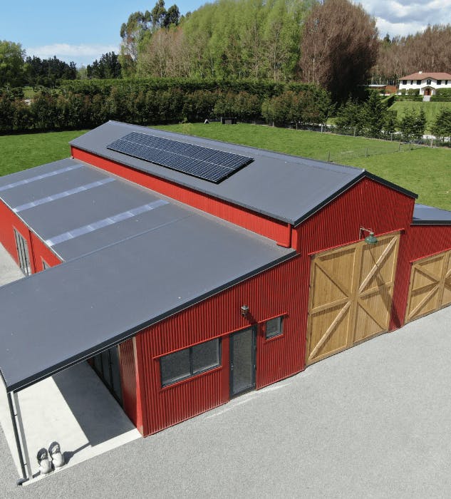 Solar panels on an American barn