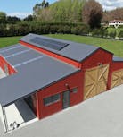 Solar panels on an American barn Solar panels on an American barn