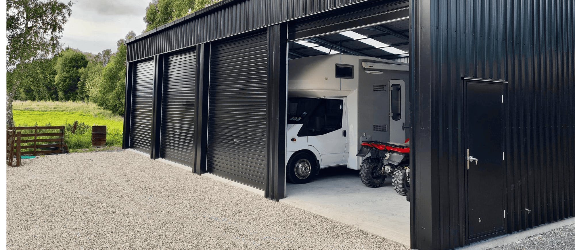 Caravan garage - Wide Span Sheds