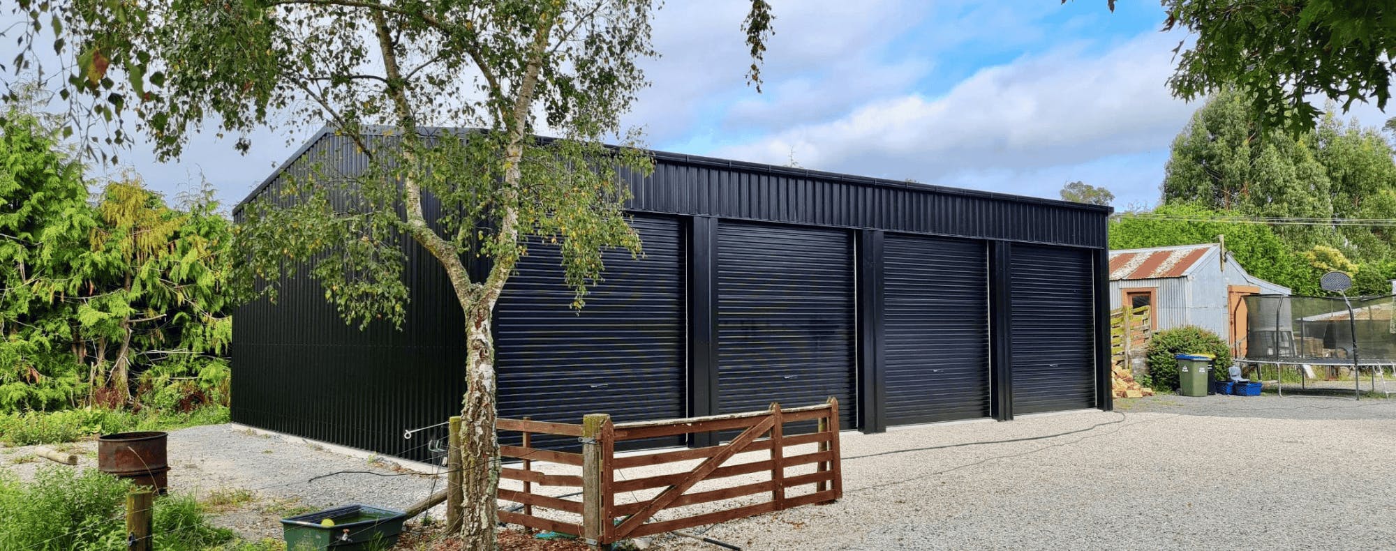 Four bay farm storage shed - Wide Span Sheds
