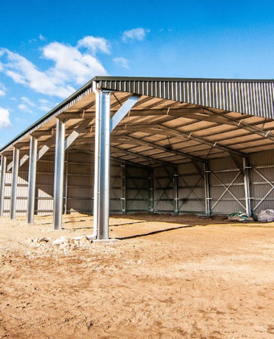 Extra large hay storage shed