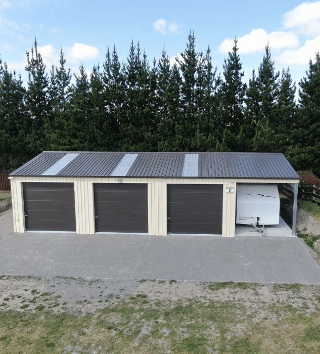 Triple garage with carport