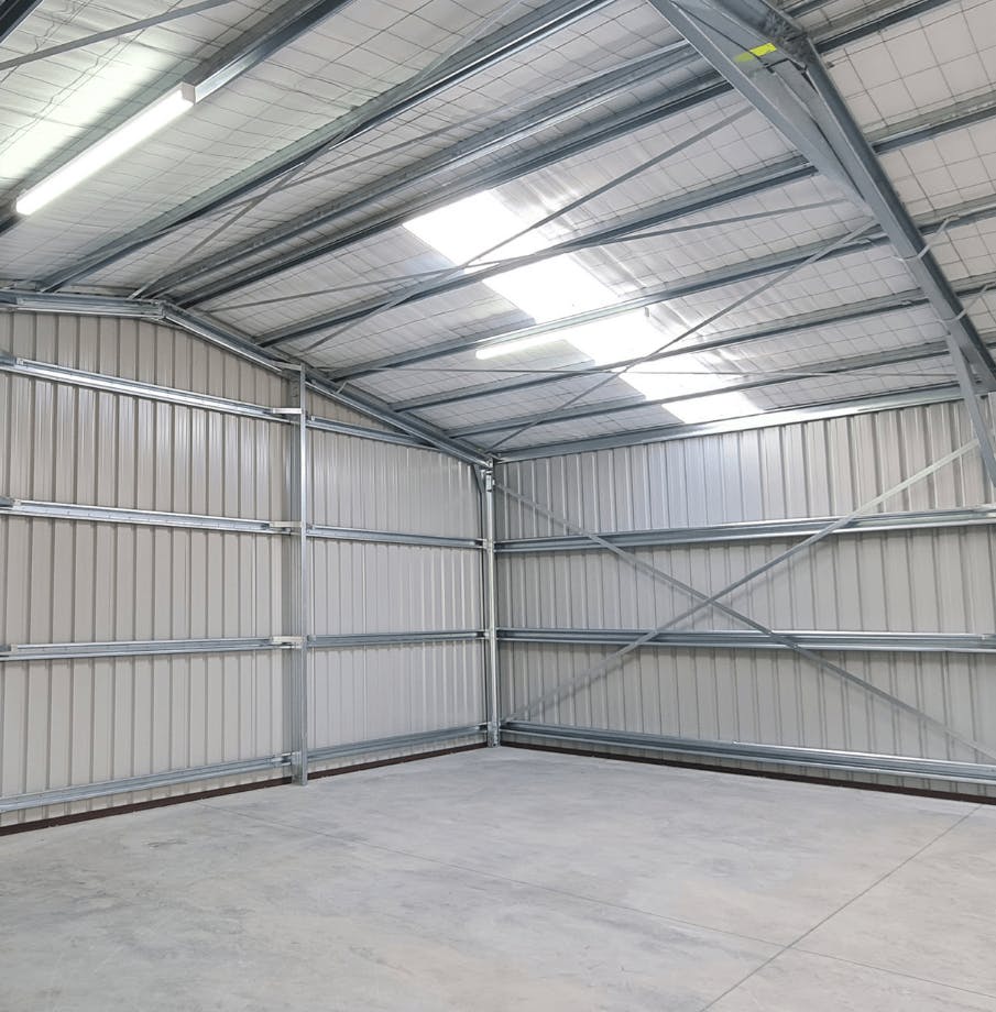 Steel garage interior Steel garage interior