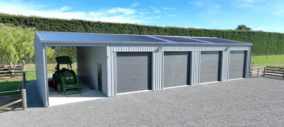 5 bay farm shed with tractor