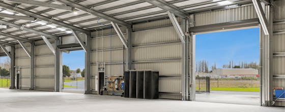Large commercial interior shed