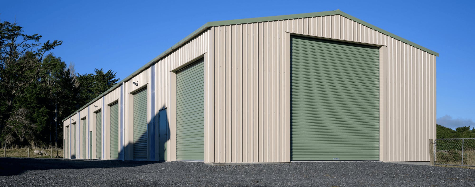 Mist green and desert sand shed Mist green and desert sand shed