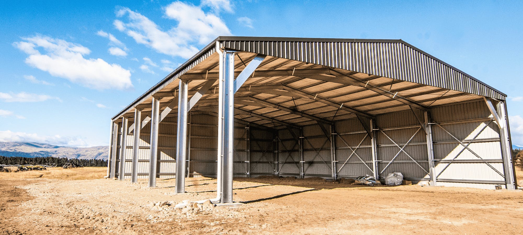 Open bay farm shed