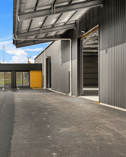 Canopy on Industrial Shed With Office