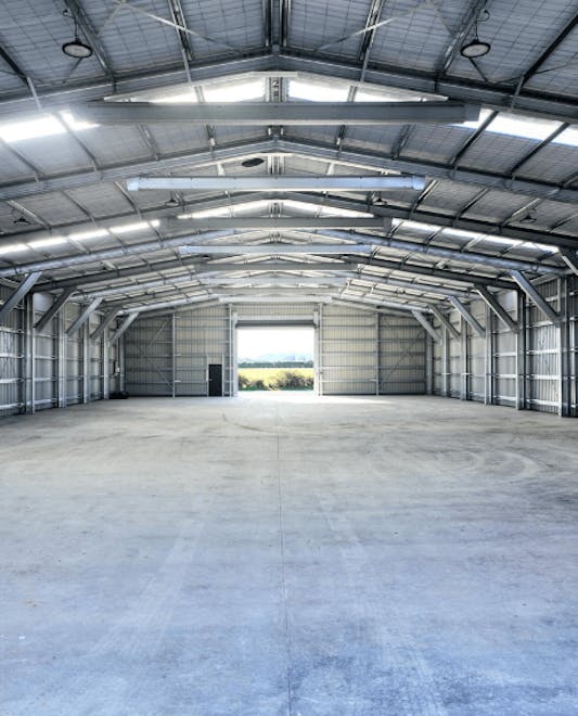 Steel Warehouse Interior - Wide Span Sheds