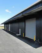 Steel warehouse with canopy - Wide Span Sheds