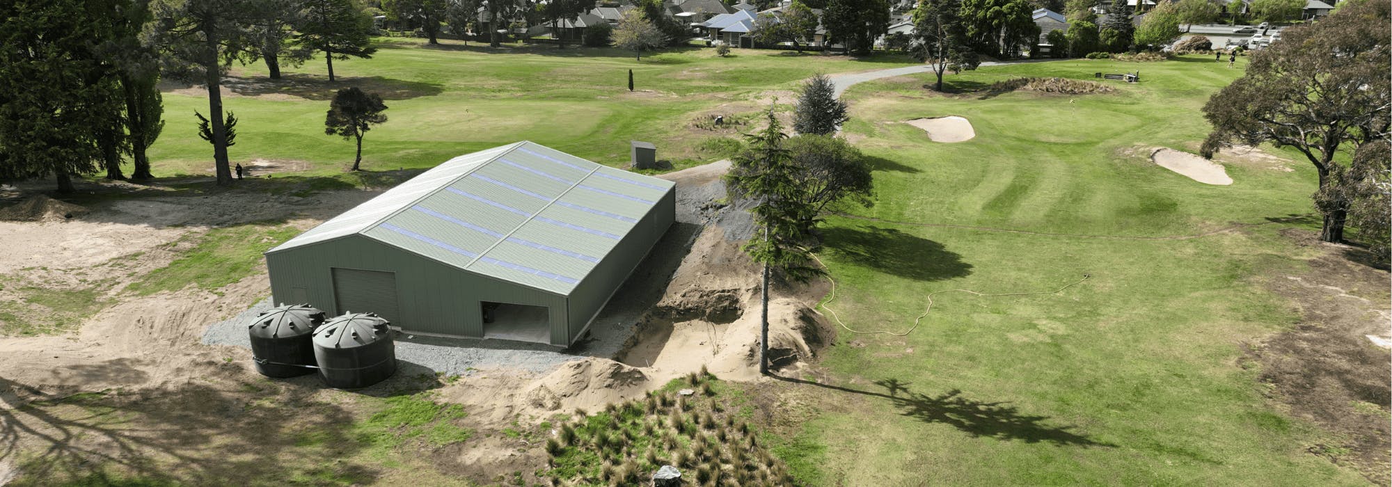 Avondale Golf Course Steel storage shed aerial photo