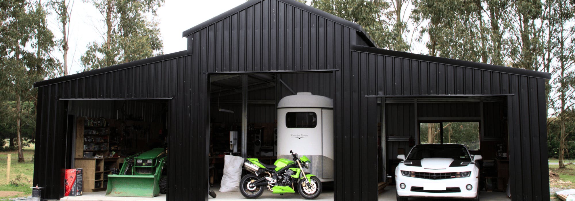 Barn for the toys - Motorbike, tractor and car storage