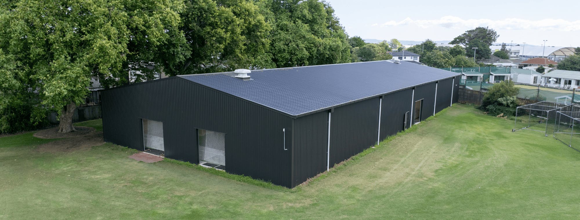 Cricket club community shed design exterior photo