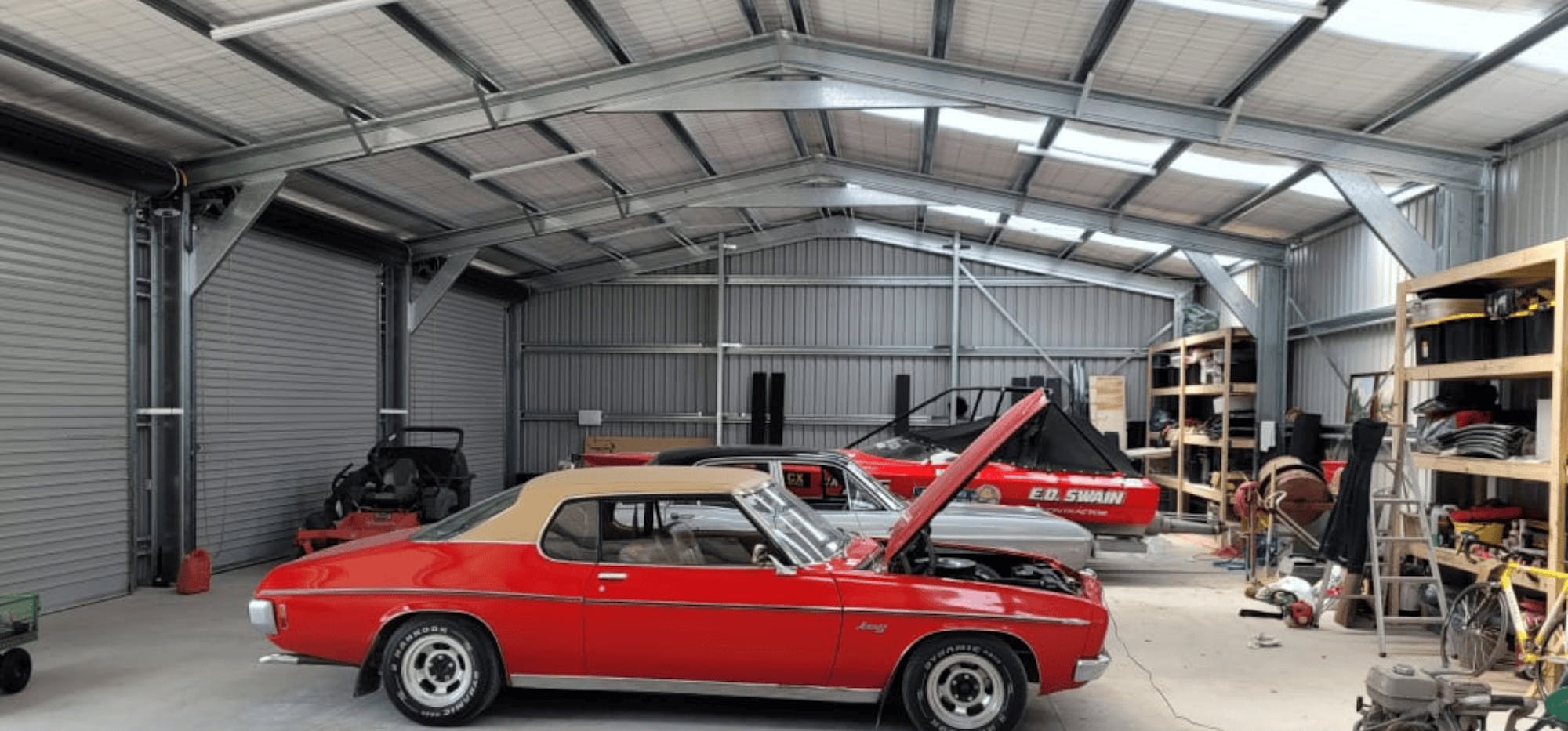 Large Rural Lifestyle Shed and Workshop with classic cars