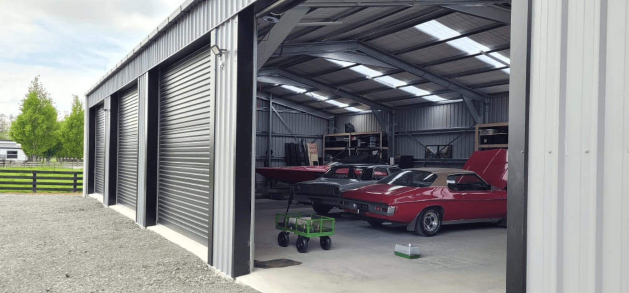 Large Rural Lifestyle Shed and Workshop - Car inside