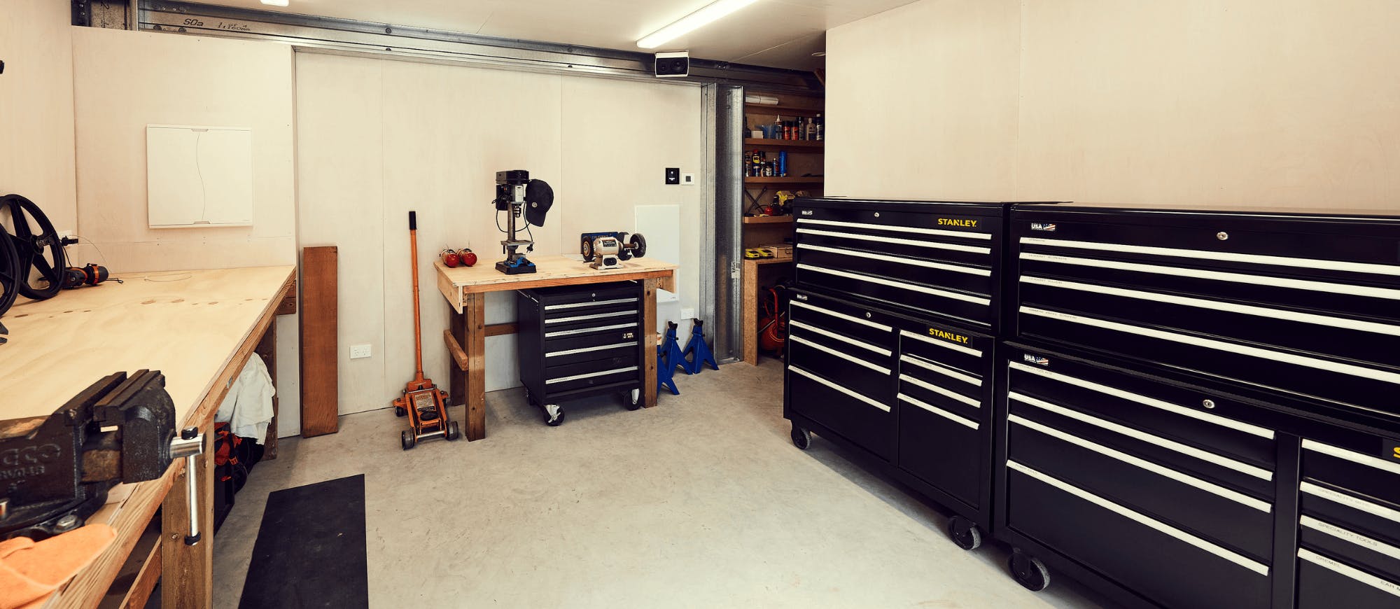 Man caves tools room - Wide Span Sheds