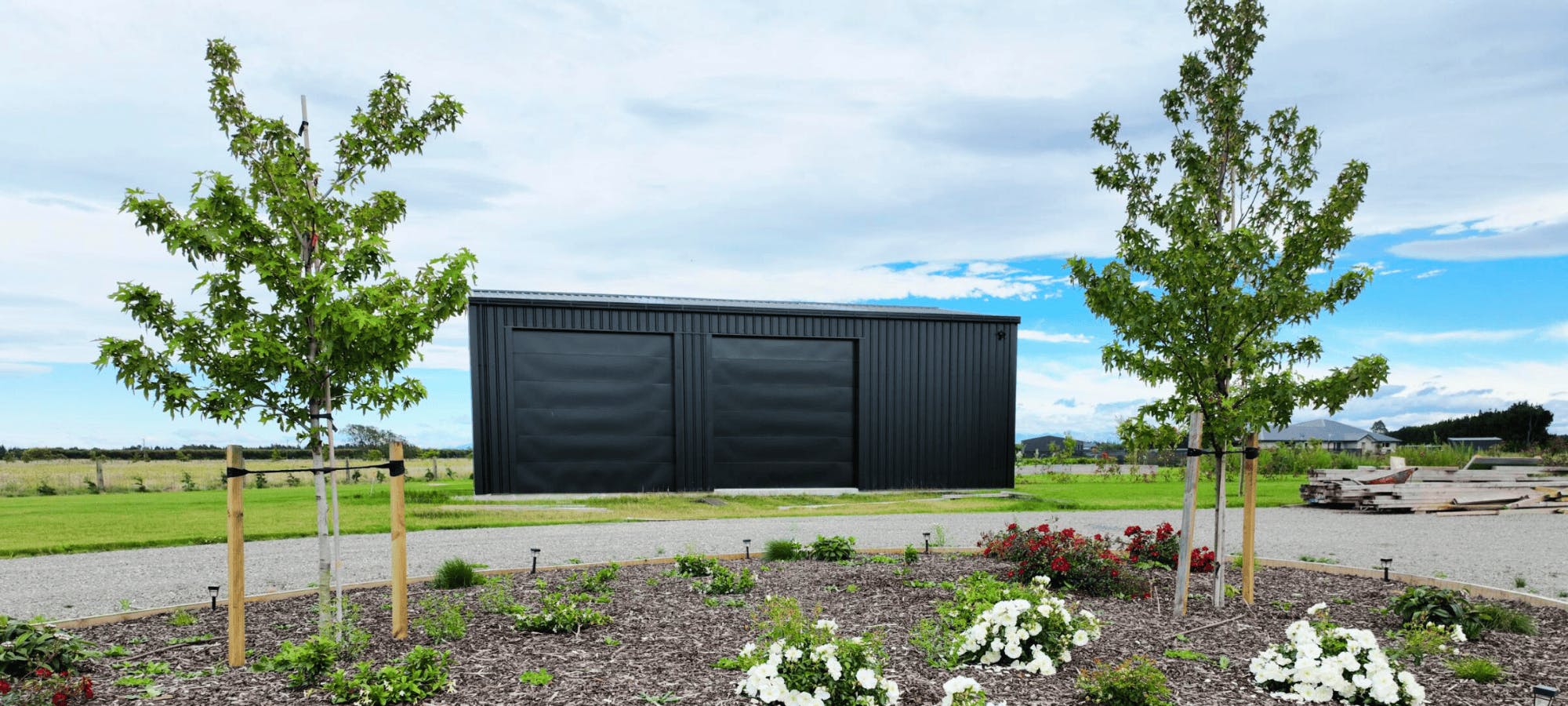 12x9 shed with trees - Wide Span Sheds 12x9 shed with trees - Wide Span Sheds