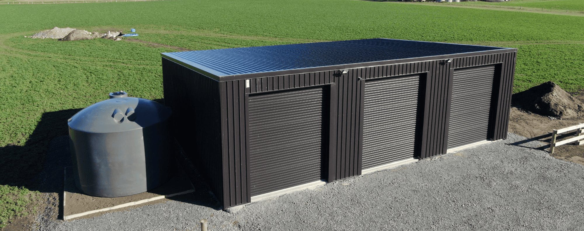 6x12 dark shed banner - Wide Span Sheds