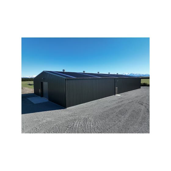 Large black Wide Span Shed