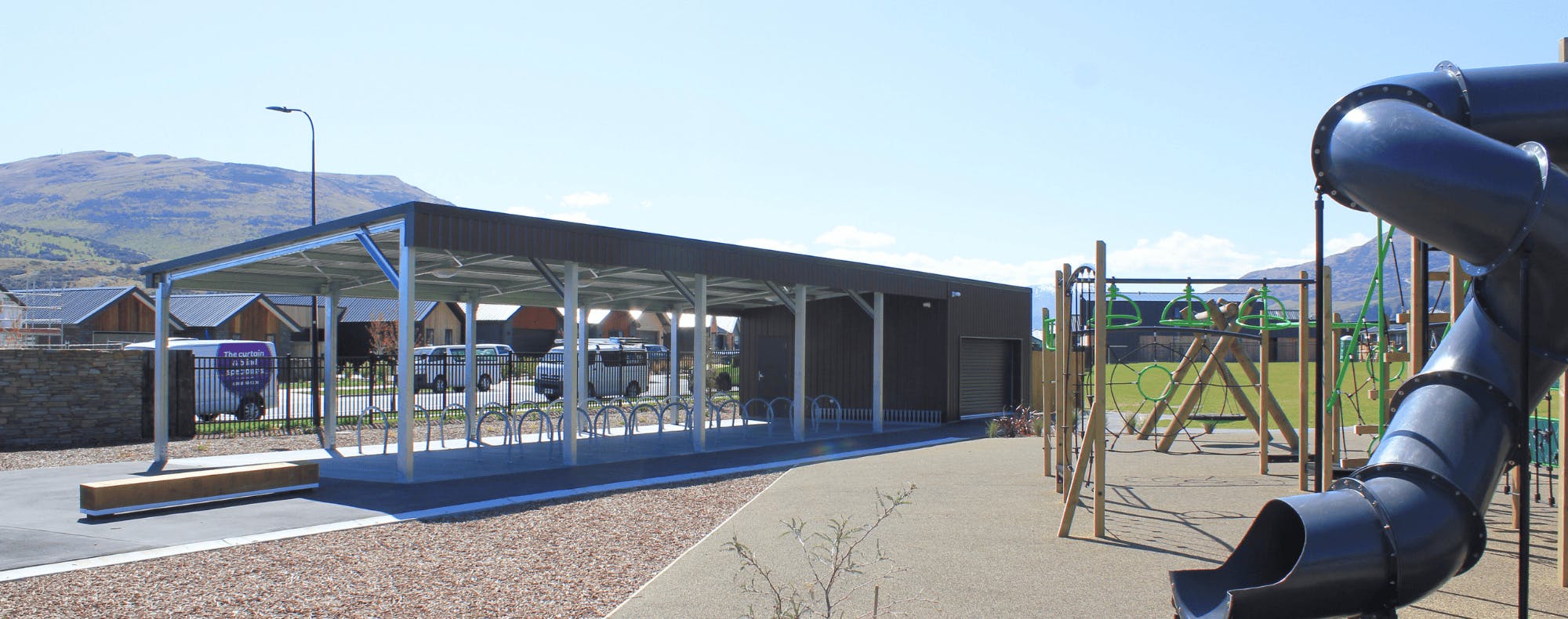 School bike shelter